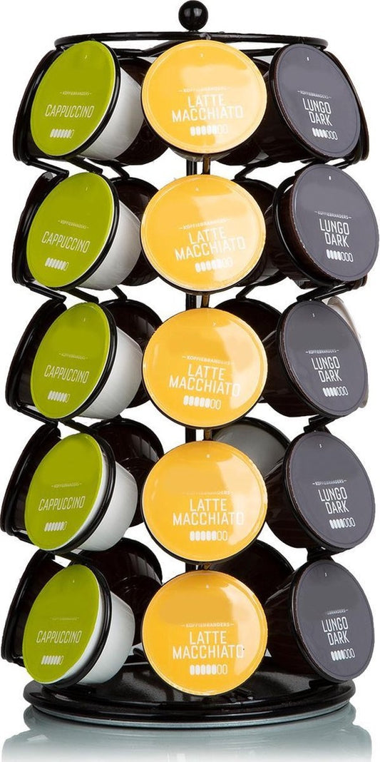 KitchenBrothers Kapselhalter - Dolce Gusto - 35 Kapseln - Schwenkbar - Schwarz