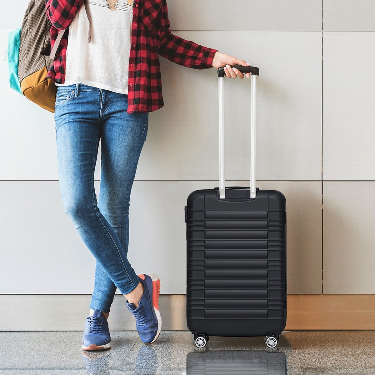 TRVLMORE - Koffer - Handgepäck - 54x36x20cm - 38L - Schwarz