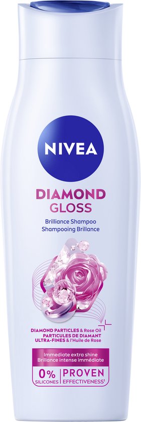 NIVEA Diamond Gloss Care Haarshampoo – mit Diamantpartikeln – Macadamiaöl – Haarshampoo – Vorteilspackung – 6 x 250 ml