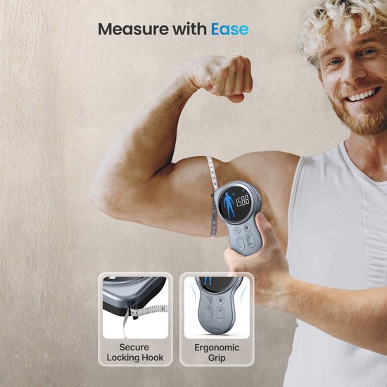 Renpho Smart Body Tape Measure+ – Intelligentes Maßband für den Körper – Umfangsmesser – mit Renpho Health App – 150 cm