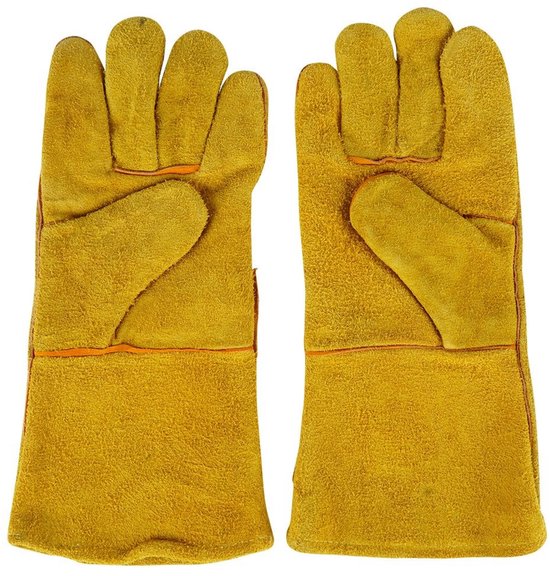 Vaggan Grillhandschuhe – Leder – kamelbraun – hitzebeständig bis 250 Grad