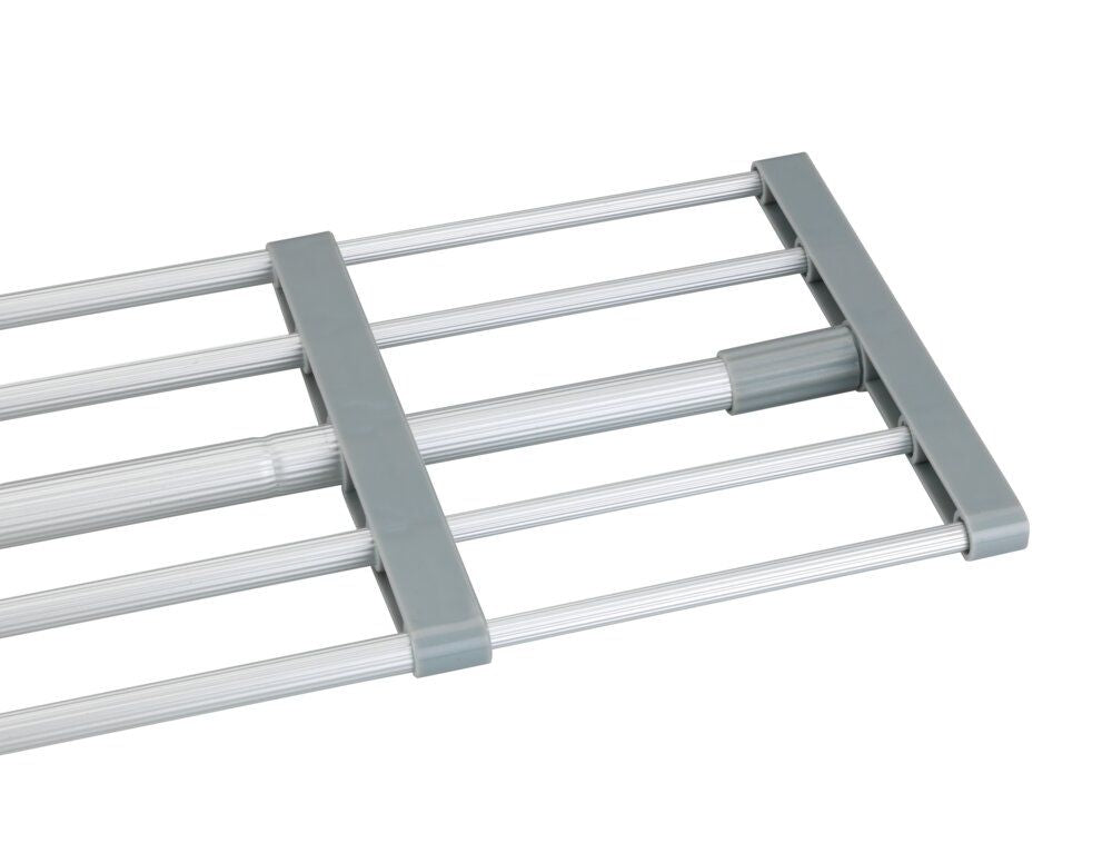 WENKO Teleskop-Klammerregal Grau/Silber – 70–120 cm – Ohne Bohren