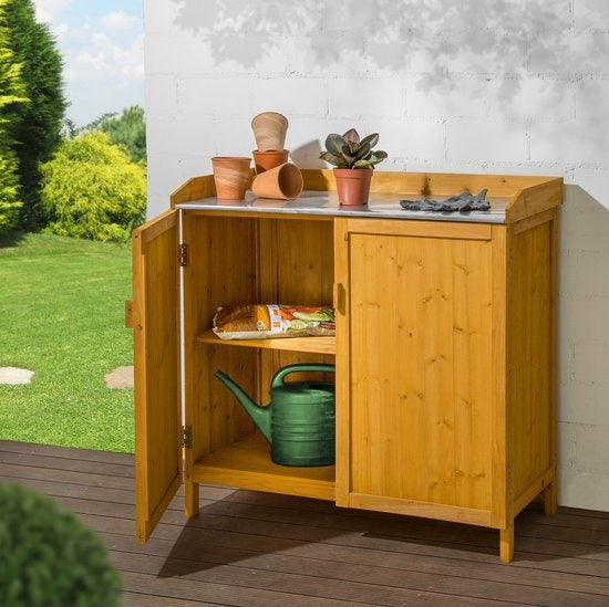 tectake - Gartentisch Gartenschrank - Tisch mit Unterschrank - 404564