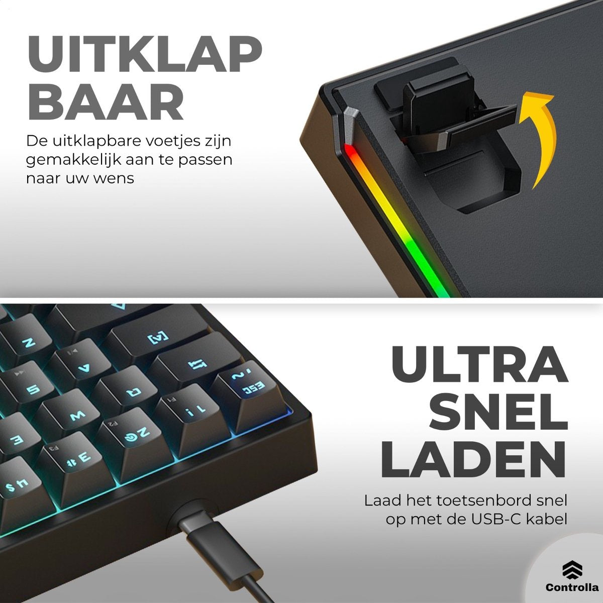 Controlla - Gaming-Tastatur 60 Prozent - Mechanisch - schwarz