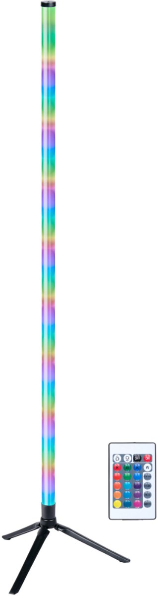 Grundig - LED Stehleuchte 120 cm - Mit Fernbedienung - USB betrieben - Stimmungsvolle Lampe für Wohnzimmer, Schlafzimmer und Gaming - 4 Lichtmodi, 60 LEDs