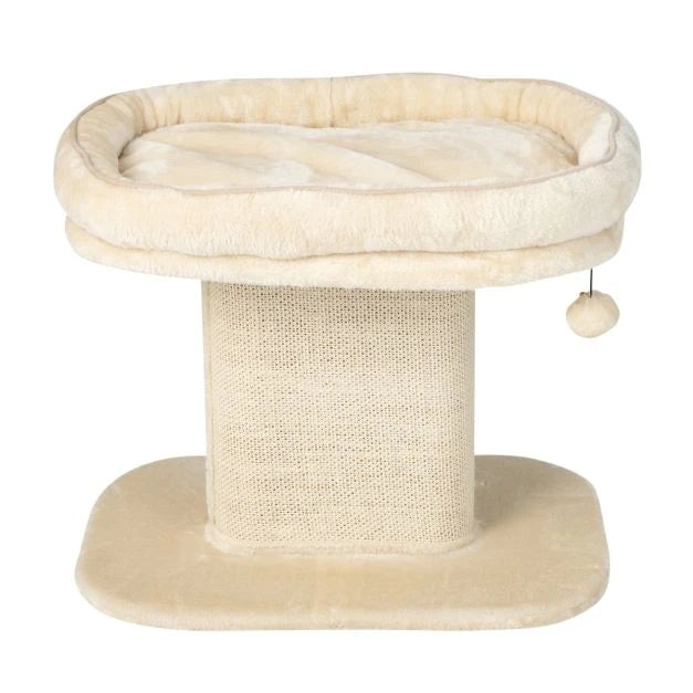 Coast Moderner Kratzbaum Katzenmöbel mit großem Plüschsessel und Sisalkratzbrett beige