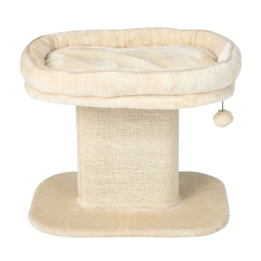Coast Moderner Kratzbaum Katzenmöbel mit großem Plüschsessel und Sisalkratzbrett beige