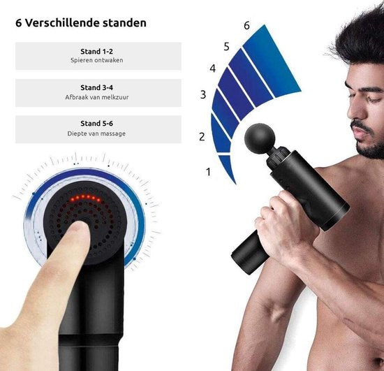 Mobstore Massagepistole - LCD elektrische Touch Massagepistole - Massagegerät - Sportmassage - Professioneller Einsatz - Muskelerholung & Muskelentspannung - Stressabbau - Leise und stark - Lange Batterie - Professionelle Massagepistole - Massagepistole