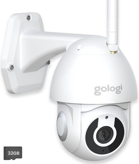 Gologi Superior Außenkamera - Außenkamera mit Nachtsicht - Kabelgebundene Sicherheitskamera - Sicherheitskamera - 3MP - Mit Wifi und App - Weiß