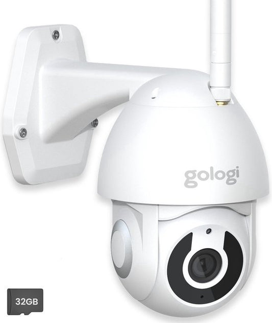 Gologi Superior Außenkamera - Außenkamera mit Nachtsicht - Kabelgebundene Sicherheitskamera - Sicherheitskamera - 3MP - Mit Wifi und App - Weiß