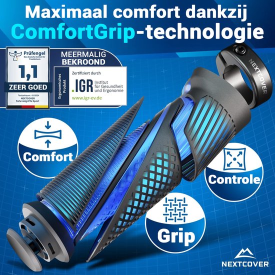 Nextcover Fahrradgriffe – Comfort Grip – Ergonomisch – Universal – Schwarz