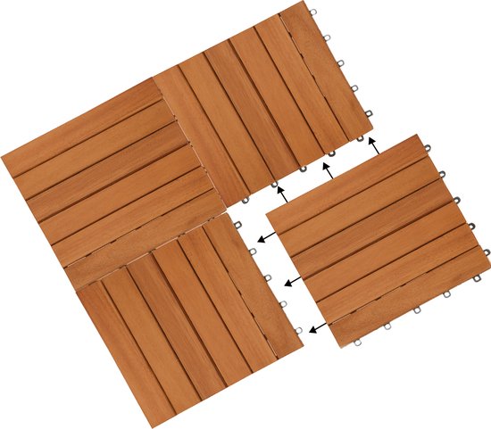 Terrassenfliese aus Akazienholz – 30 x 30 cm, Plug-In-System – FSC®-zertifiziert
