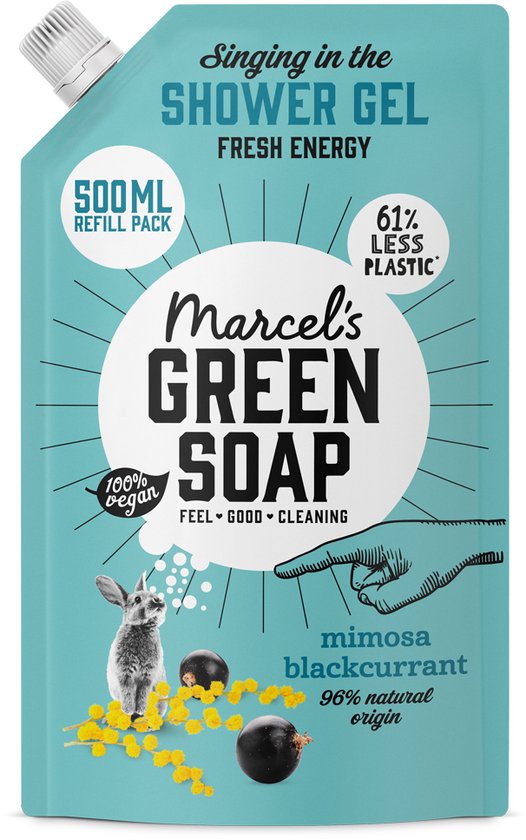 Marcel's Green Soap Duschgel-Nachfüllpackung – Mimose & Schwarze Johannisbeere – 6 x 500 ml