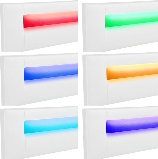 Polsterbett Sevilla - 140 x 200 cm - Weiß - LED-Beleuchtung