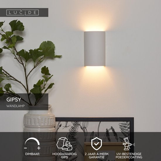 Lucide GIPSY – Wandleuchte – 1xG9 – Weiß – Japandi