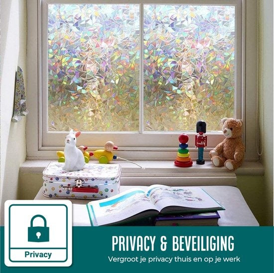 Homewell Fensterfolie HR++ 45x300cm - Solar & Isolierend - Statisch - Regenbogen Scherben
