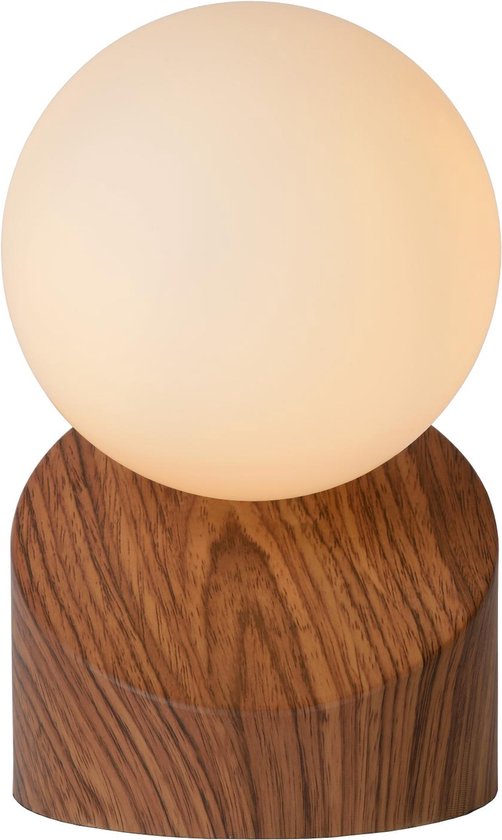 Lucide LEN – Tischlampe – Ø 10 cm – 1xG9 – Dunkler Holzlook – Japandi