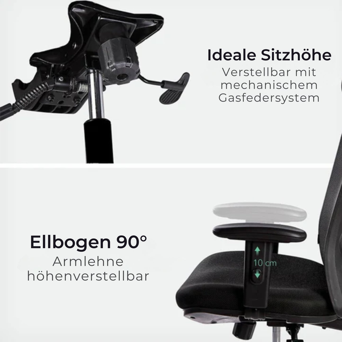 LifeGoods Bürostuhl - Ergonomisch - Bis 136 kg - 120° Kippmechanismus - Schwarz
