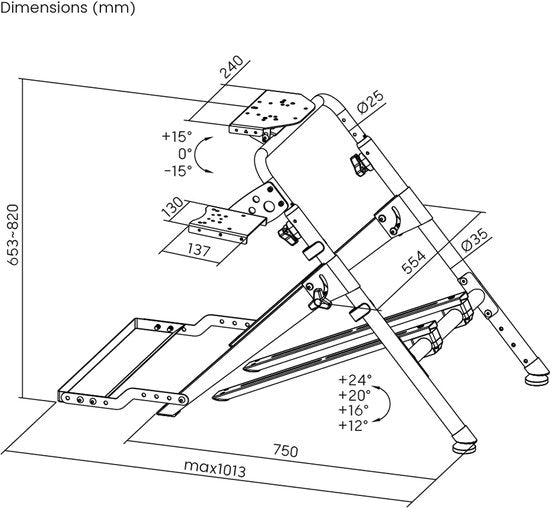 VDD Gaming – Sim-Racing – Lenkradständer – Sim-Racing-Cockpit – Zusammenklappbar