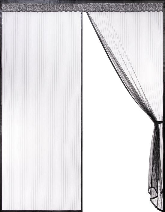 O'DADDYÂ¬Ã† Türvorhang - Fliegenvorhang - Magnetisch - Türgitter Deluxe 184 x 230 cm - Doppeltür - Schwarz Hor - Türvorhänge