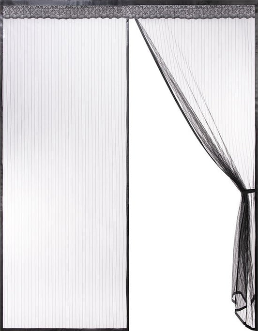 O'DADDYÂ¬Ã† Türvorhang - Fliegenvorhang - Magnetisch - Türgitter Deluxe 184 x 230 cm - Doppeltür - Schwarz Hor - Türvorhänge