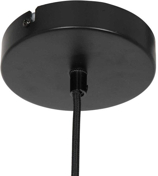Anne Lighting – Hängeleuchte – Capos – schwarz – Holz und Stoff – Ø 48 cm – E27 – 3511ZW