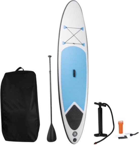 Dunlop Aufblasbares Sup Board mit Zubehör - Blau/Weiß - 305 x 71 x 10 cm
