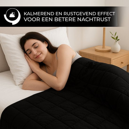 Vonia Beschwerungsdecke 9 kg - Beschwerungsdecke - 150 x 200 cm - Schwarz