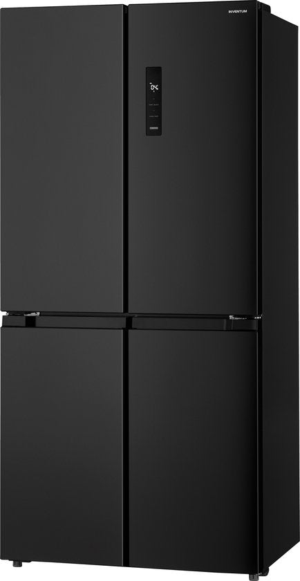 Inventum SKV4178B No Frost energieeffizienter amerikanischer Kühlschrank - 474 Liter - Digitales Display - Super-Gefrieren - Super-Kühlen - Frische-Schublade - 4 Türen - Schwarz