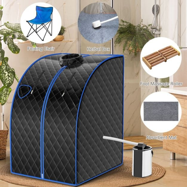 Coast tragbare Dampfsauna 3L - 78 x 87 x 101 cm - schwarz