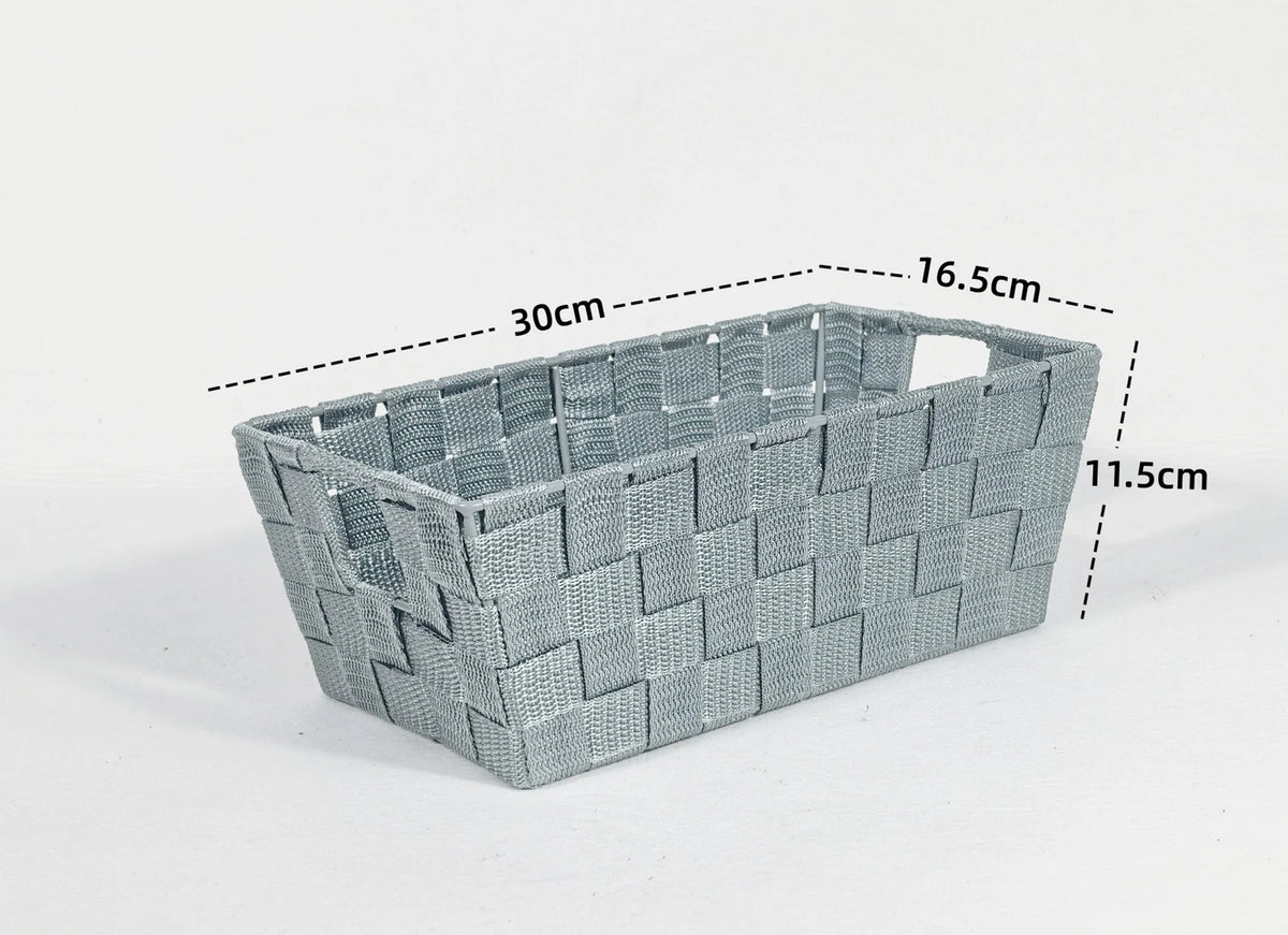 Kevahome Aufbewahrungskörbe, 3er-Set – Geflochtene PP-Bänder – Tragetaschenmodell – Dunkelblau – 30,5 x 16,5 x 11,5 cm