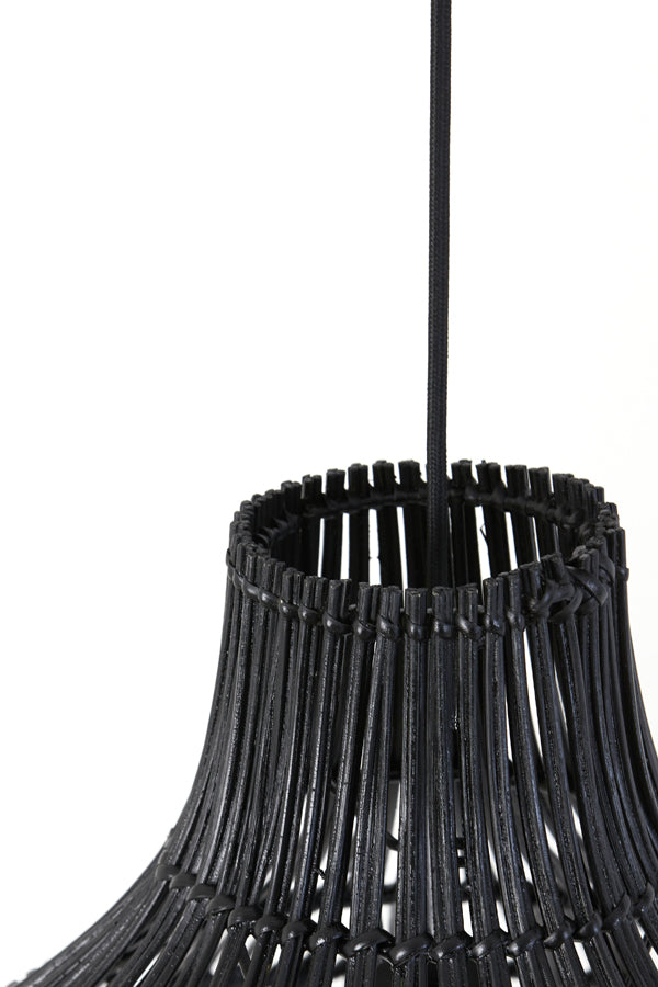 Light & Living PACINO Pendelleuchte Ø50x51,5 cm - Schwarzes Rattan - Modernes & natürliches Design - E27