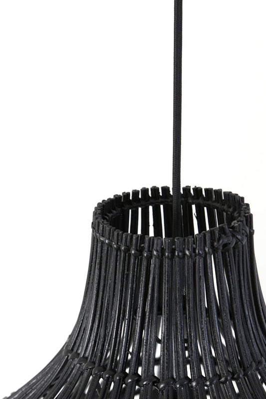 Light & Living PACINO Pendelleuchte Ø50x51,5 cm - Schwarzes Rattan - Modernes & natürliches Design - E27
