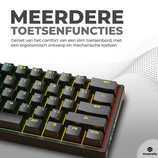 Controlla - Gaming-Tastatur 60 Prozent - Mechanisch - schwarz