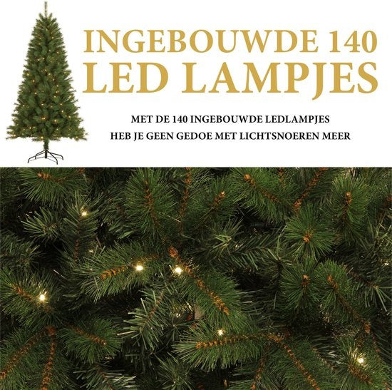 Giftsome Künstlicher Weihnachtsbaum mit Lichtern - Weihnachtsbaum 185 CM - Künstlicher Baum mit LED