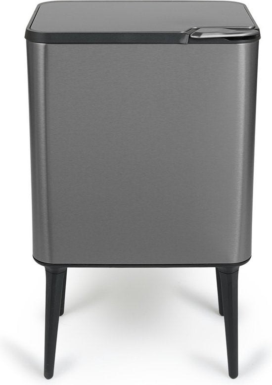 Umuzi Cleaning Push bin Mülleimer - 36 Liter - Metallic grau - 48 x 38 x 54,5 cm