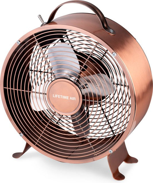 Lifetime Air Tischventilator - 230V - Tischventilator 20CM - 2 Geschwindigkeiten - Langlebiges Material - Kupfer