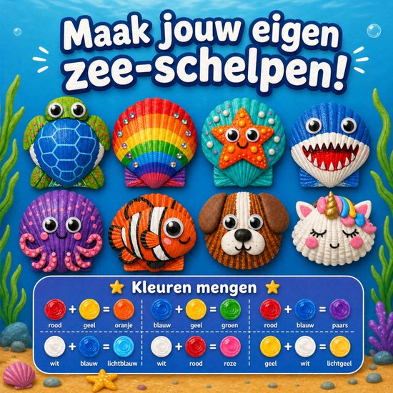 Vaive Muscheln bemalen, 75-teilig – Glow-in-the-Dark-Happy-Stones-Bastelset – Basteln – Bastelset für Mädchen und Jungen – Bastelsets