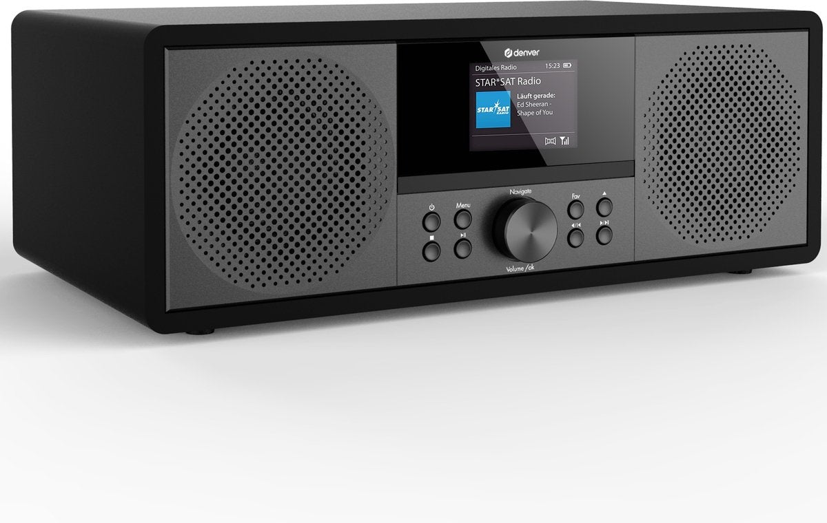 Denver - Internetradio & DAB+ Radio - MIR-270 - 2,4-Zoll-Farbdisplay - 200W Bluetooth & CD-Player - USB & AUX - Kunststoff & Metall - Schwarz