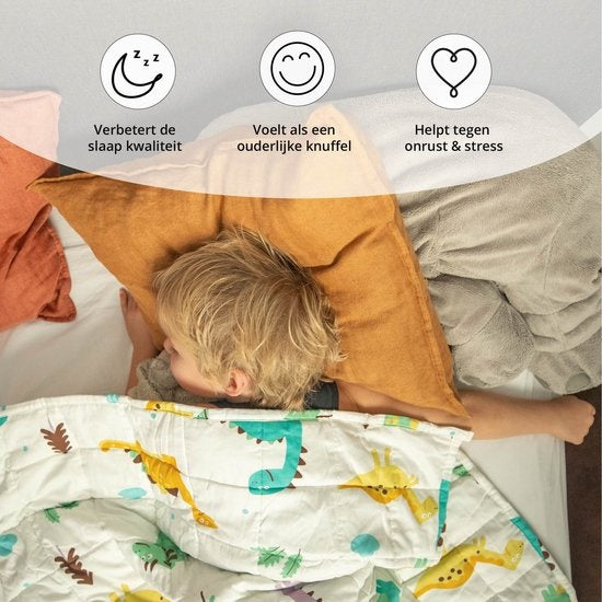 EL Life Wiegedecke Kind 3.2kg - 100 x 150cm - Wiegedecke - OEKO-TEX Baumwolle - Dino