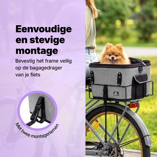 Jake und Jacky Hundekorb für das Fahrrad – Fahrradkorb für den Hund hinten – Hundekorb für das Fahrrad – Autositz für den Hund – Für kleine Hunde bis max. 12 kg – 35 x 30 x 31 cm