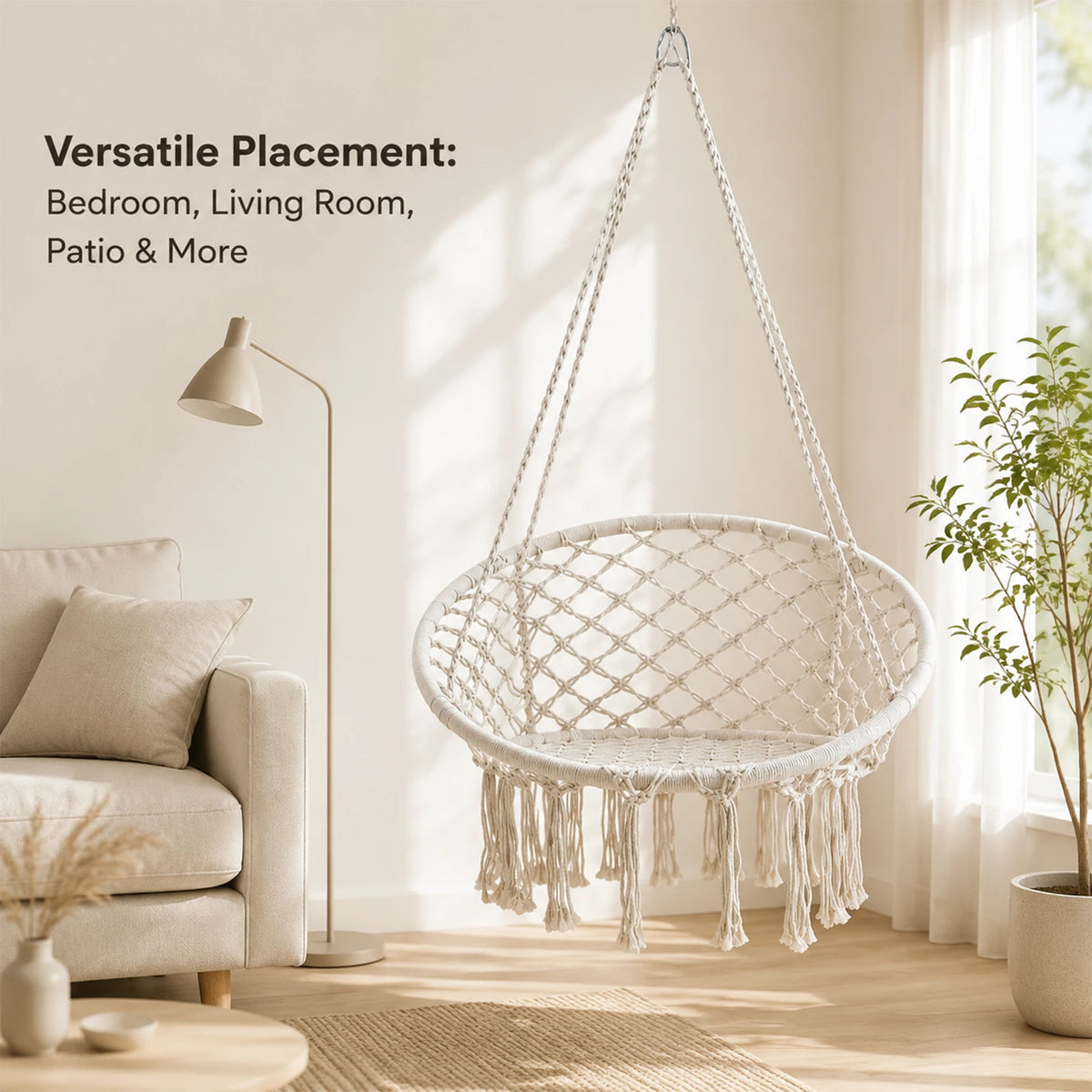 Terrabeta-Hängesessel aus Poly-Baumwolle – beige
