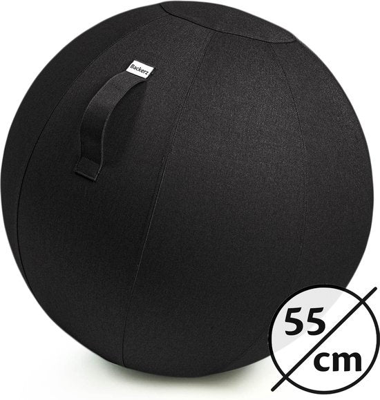 Bckz Sitzball - für Büro und Zuhause - 55 CM - Ergonomisch - Leinen Schwarz