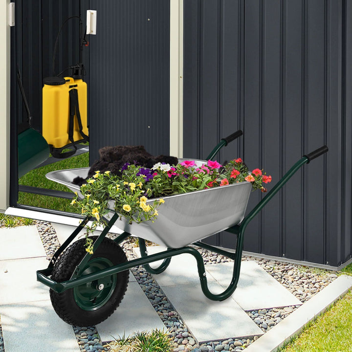 Juskys Schubkarre - 100L - 210 KG Kapazität - Silber