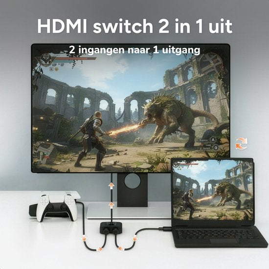 Skoov HDMI Switch 2 in 1 out - Plug & Play - Dolby / 3D - Splitter - 4K - 60HZ - Premium - Universal - Game - TV - Extender - Zubehör