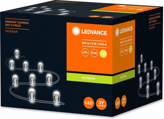 LEDVANCE Gartenbeleuchtung LED: für Boden, ENDURA GARDEN DOT / 6 W, 22-...24- V, Abstrahlwinkel: 33, Warmweiß, 3- K, Gehäusematerial: Polycarbonat (PC), IP65