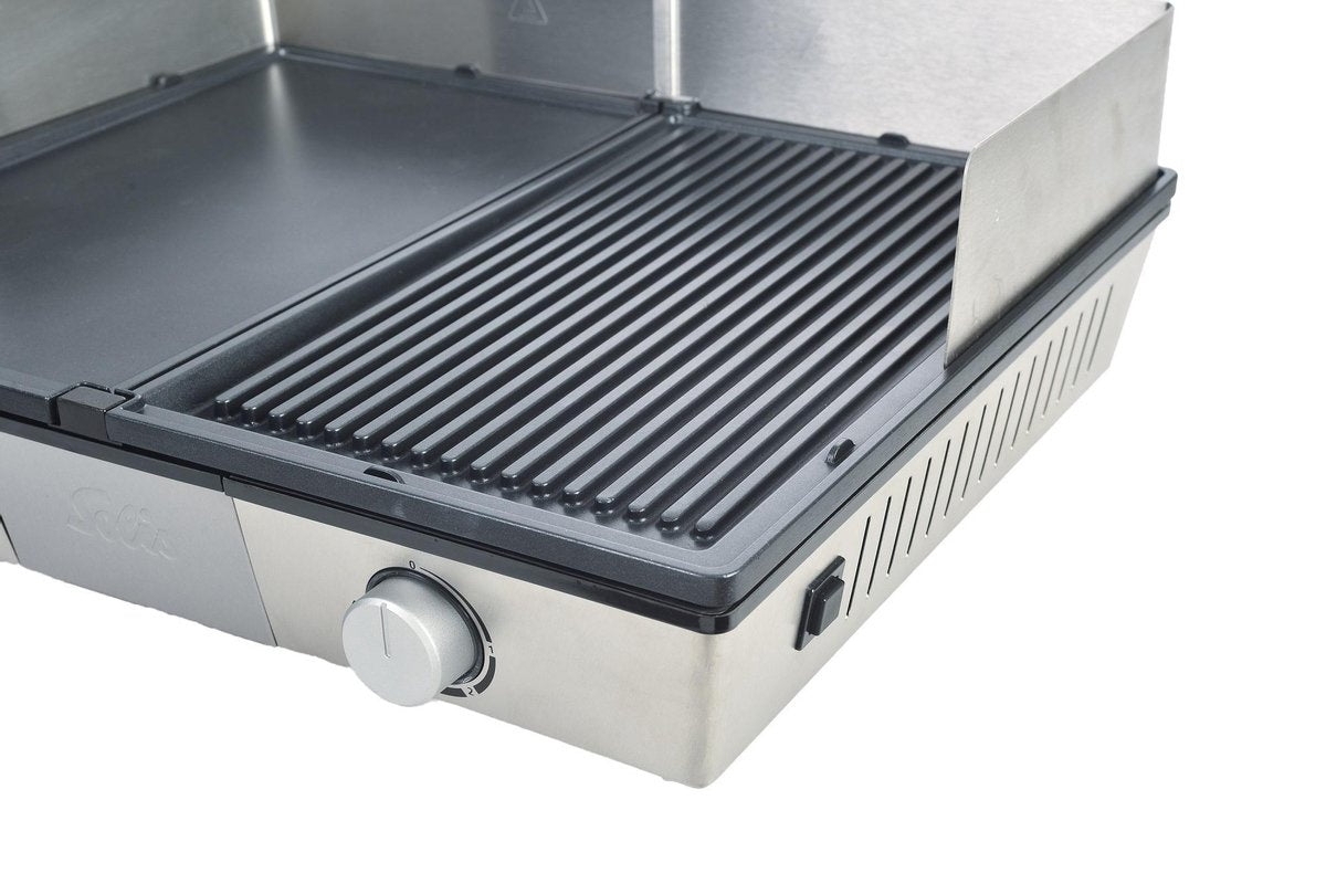 Solis Deli Grill 7951 - Fettablauf mit Auffangschale - 2.200 Watt - Edelstahl - Silber/Schwarz