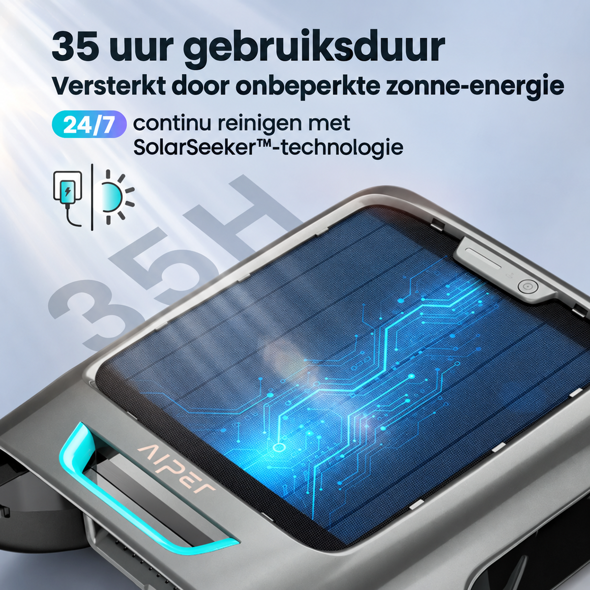 Aiper EcoSurfer S2 Schwimmbad-Oberflächenreiniger – Solarbetrieb, 35 Stunden Akkulaufzeit, WLAN/Bluetooth