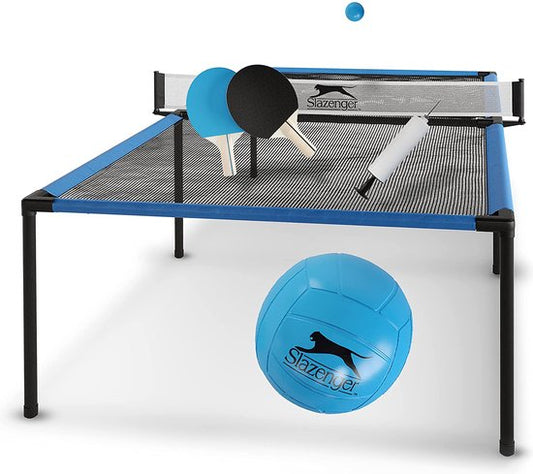 Slazenger - Pingpong Tischset - Spyder Air - Tischtennisplatte inkl. Zubehör - 240 x 120 x 63cm - Schwarz/Blau