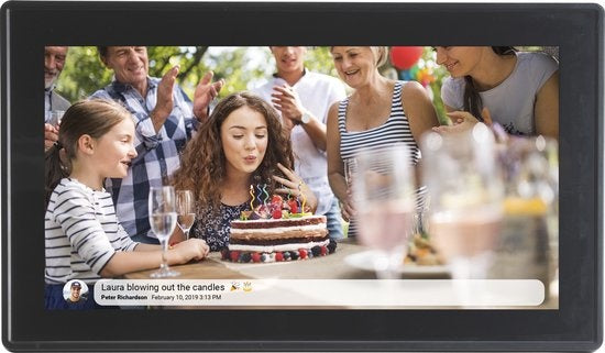Denver Digitaler Fotorahmen 15,6 Zoll FULL HD - Frameo App - Fotorahmen - 8 GB - IPS-Touchscreen - PFF1514 - Schwarz